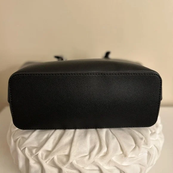 CALVIN KLEIN Black Pebbled Faux Leather Tote Shoulder Bag NWOT - Picture 5 of 12